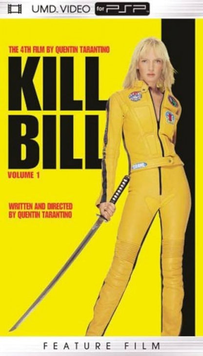 Kill Bill Volume 1 PSP Movie inspired design featuring martial arts revenge action aesthetic stylized sword combat cinematic crime thriller intense warrior journey iconic action film atmosphere portable movie entertainment presentation front cover