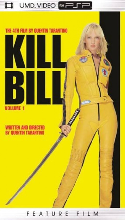 Kill Bill Volume 1 PSP Movie inspired design featuring martial arts revenge action aesthetic stylized sword combat cinematic crime thriller intense warrior journey iconic action film atmosphere portable movie entertainment presentation front cover
