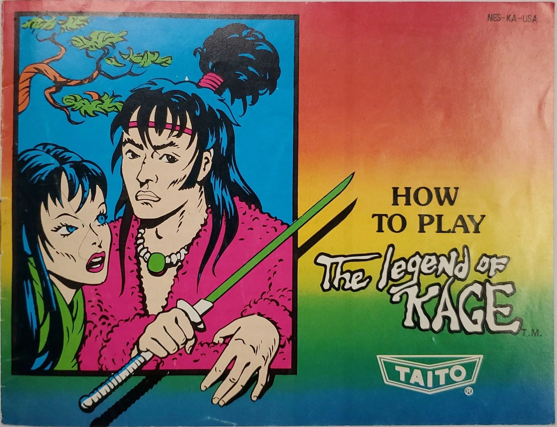 The Legend of Kage Complete in Box CIB Nintendo Entertainment System NES for retro video game enthusiasts featuring classic side scrolling action gameplay ninja combat acrobatic platforming rescue missions challenging enemies complete in box collectible gaming appeal booklet manual