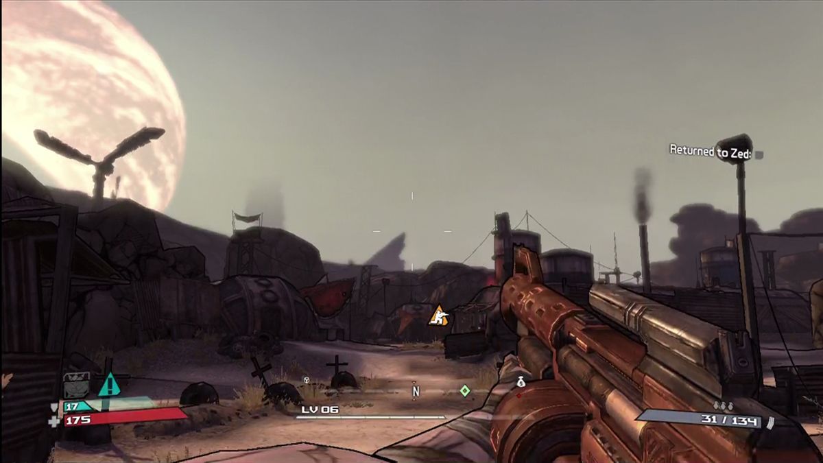 Borderlands [Platinum Hits] gameplay for Xbox 360 (X360) first-person shooter role-playing video game