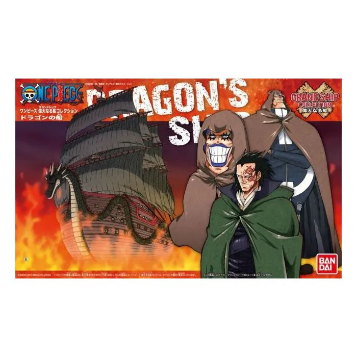 Dragon's Ship Bandai Grand Ship Collection model kit inspired design featuring detailed buildable pirate vessel aesthetic iconic seafaring adventure ship design intricate deck and sail components anime inspired craftsmanship collectible display model and nautical presentation