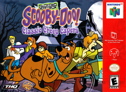 Scooby-Doo Classic Creep Capers game cover for Nintendo 64 video game. 