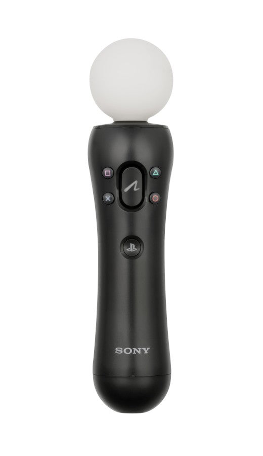 PlayStation Move Motion Controller loose motion sensing wand with color-changing orb inertial sensors light tracking technology Bluetooth connectivity for PlayStation 3 PS3 and PlayStation 4 PS4 gaming consoles front look
