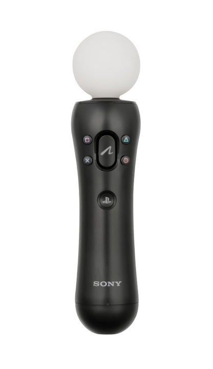 PlayStation Move Motion Controller loose motion sensing wand with color-changing orb inertial sensors light tracking technology Bluetooth connectivity for PlayStation 3 PS3 and PlayStation 4 PS4 gaming consoles front look