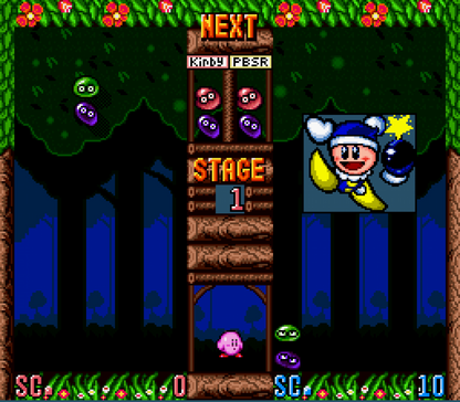 Kirby's Avalanche gameplay image for Super Nintendo Entertainment System (SNES) retro video game