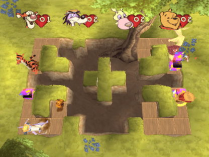 Pooh's Party Game: In Search of the Treasure gameplay for PlayStation 1 (PS1) family party video game