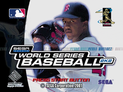 World Series Baseball 2K2 title screen for Sega Dreamcast (DC) video game