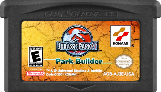 Jurassic Park III Park Builder game cartridge for Game Boy Advance GBA video game