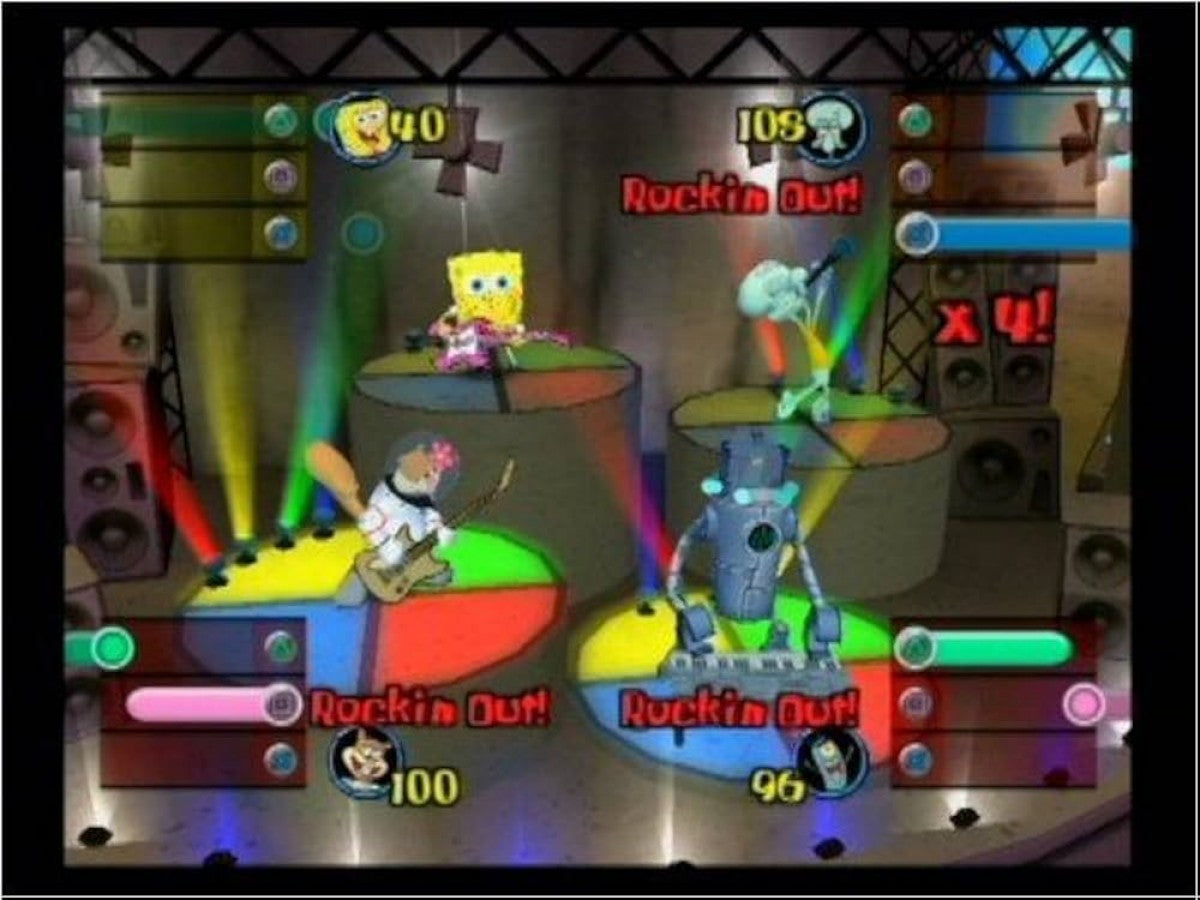 SpongeBob SquarePants Lights Camera Pants GameCube game featuring party-style minigame gameplay with classic SpongeBob characters gameplay screenshot