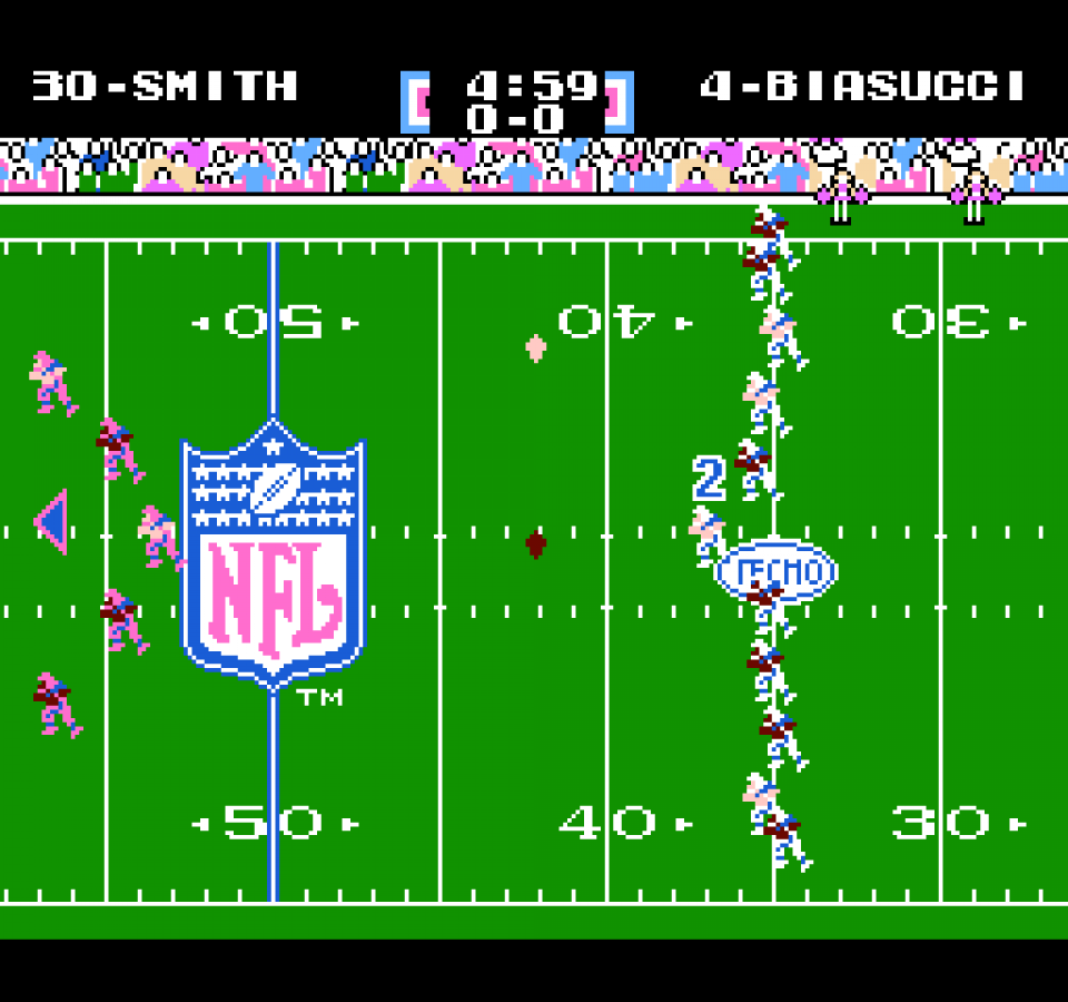 Tecmo Super Bowl gameplay image for Nintendo Entertainment System (NES) retro video game
