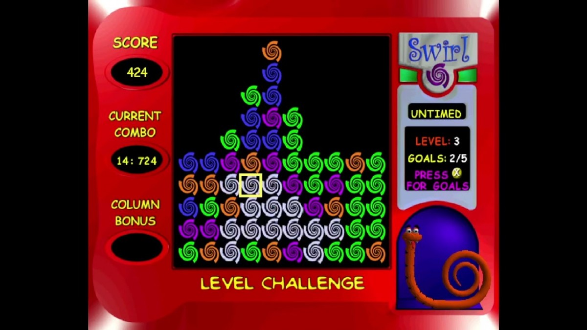 SEGA Smash Pack Volume 1 Sega Dreamcast video game, classic arcade and console game compilation, retro SEGA titles collection, console title sega swirl gameplay screenshot