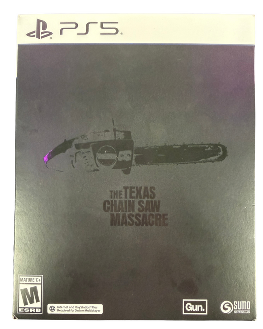 The Texas Chain Saw Massacre Collector's Edition Steelbook for PlayStation 5 asymmetrical multiplayer horror game featuring survivors versus the Slaughter family stealth gameplay and bonus collectible packaging cover