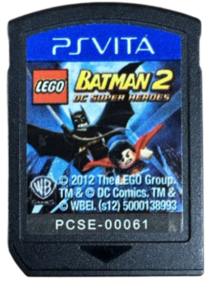 LEGO Batman 2 DC Super Heroes retro PS Vita video game LEGO Batman superhero action adventure puzzle solving cooperative gameplay DC Comics handheld console title PlayStation Vita release cartridge