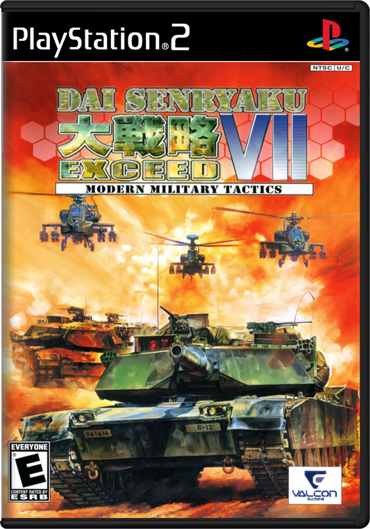 Dai Senryaku Exceed VII Modern Military Tactics PS2 Sony PlayStation 2 turn based strategy war game hex grid tactical combat modern military units tanks aircraft naval warfare deep strategy gameplay SystemSoft Alpha retro gaming PlayStation 2 software video game title cover art