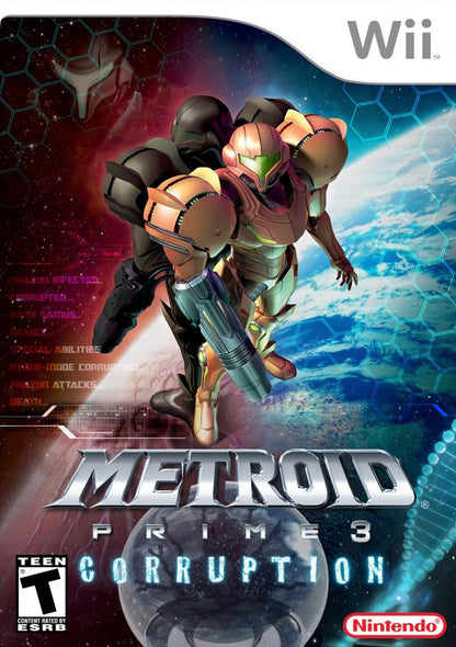Metroid Prime 3: Corruption – Nintendo Wii (Wii) first-person action-adventure shooter video game cover art