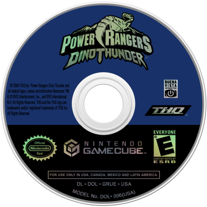 Power Rangers: Dino Thunder disc for Nintendo GameCube (GC) action adventure video game