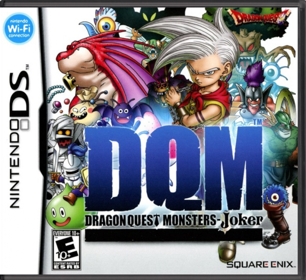 Dragon Quest Monsters Joker cartridge for the Nintendo DS featuring monster collecting RPG gameplay with turn based battles creature synthesis and open island exploration in the Dragon Quest universe cover