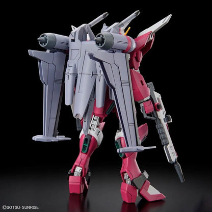 Gundam HG Infinite Justice Gundam Model Kit featuring High Grade Gunpla construction detailed mechanical design articulated poseable model snap together assembly color accurate parts action ready display and collectible anime model building appeal back 