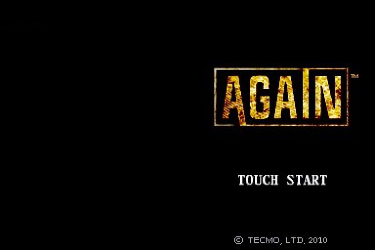Again: Interactive Crime Novel title screen for Nintendo DS (DS) video game