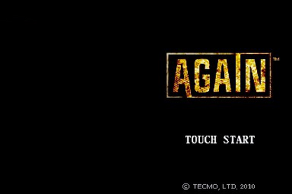 Again: Interactive Crime Novel title screen for Nintendo DS (DS) video game