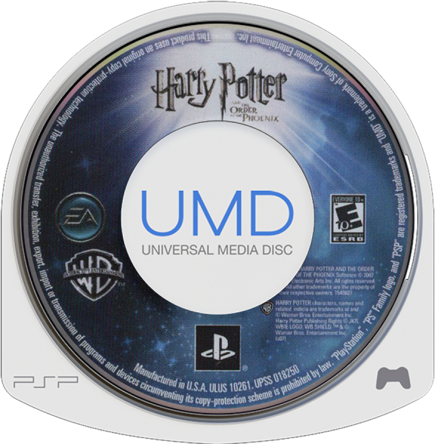 Harry Potter and the Order of the Phoenix UMD game cover for Playstation Portable video game. 