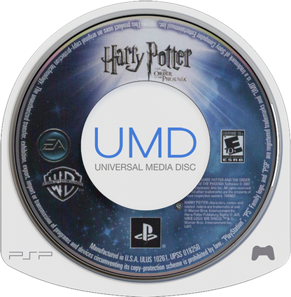Harry Potter and the Order of the Phoenix UMD game cover for Playstation Portable video game. 