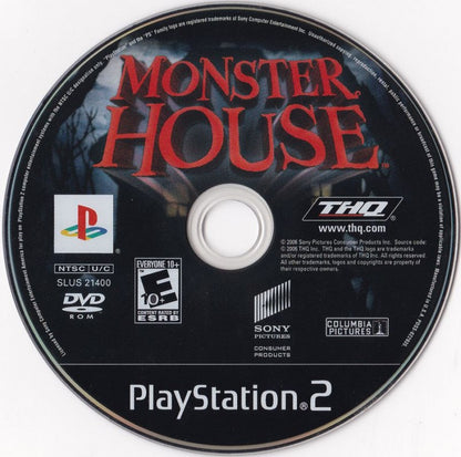 Monster House PlayStation 2 PS2 video game, action adventure, spooky cartoon-based gameplay, movie tie-in, family-friendly console title disc