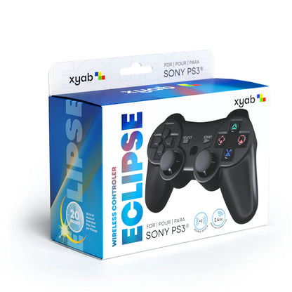 XYAB brand 1-to-1 third-party wireless controller for PlayStation 3 featuring analog sticks, action buttons, shoulder buttons, and ergonomic design