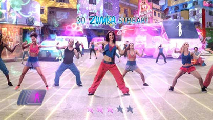 Zumba Fitness World Party Xbox 360 X360 video game featuring dance fitness workout gameplay international music tracks global dance styles choreographed routines cardio exercise calorie burning fitness challenges motion controlled dancing solo workouts multiplayer party mode and energetic world music fitness entertainment retro video game collection collectible gaming appeal gameplay