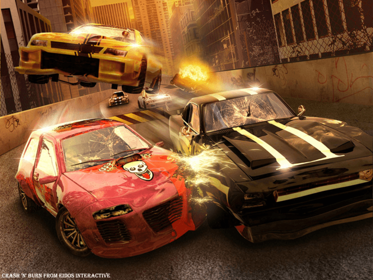 Crash N’ Burn for Xbox featuring high-speed racing and destructive crash action visuals gameplay