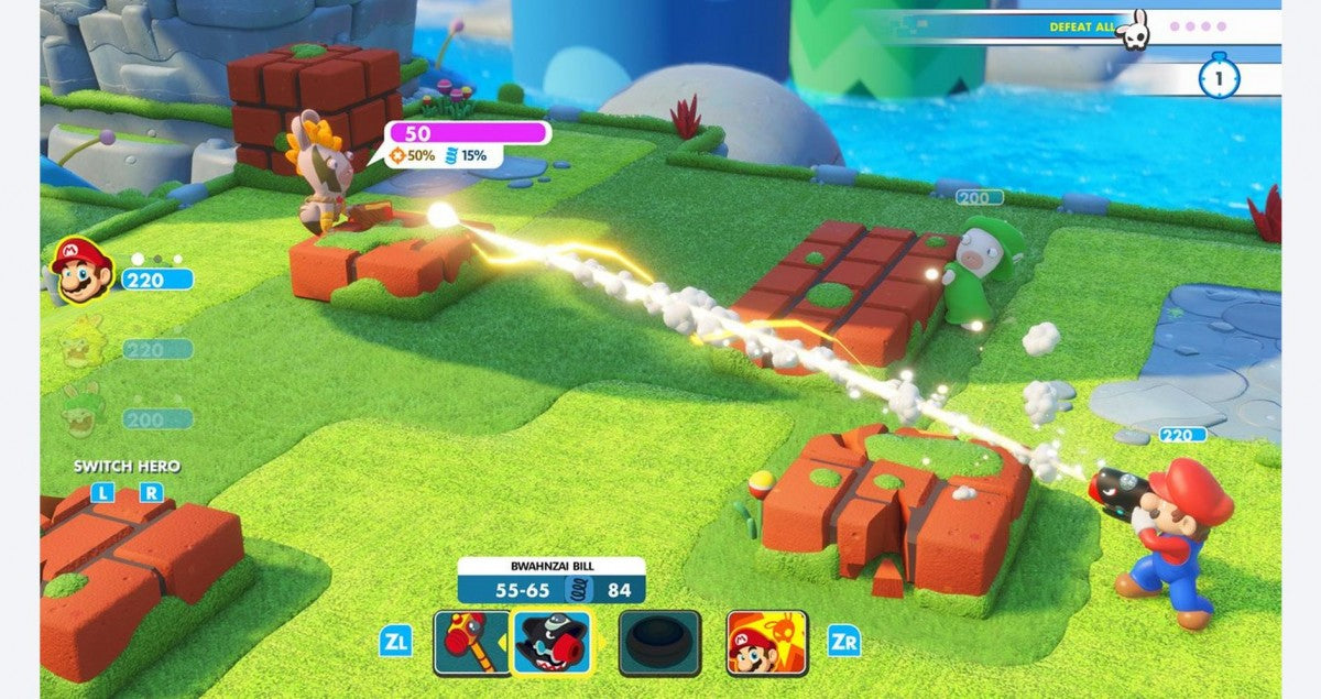 Mario and Rabbids Kingdom Battle gameplay image for Nintendo Switch (NS) video game