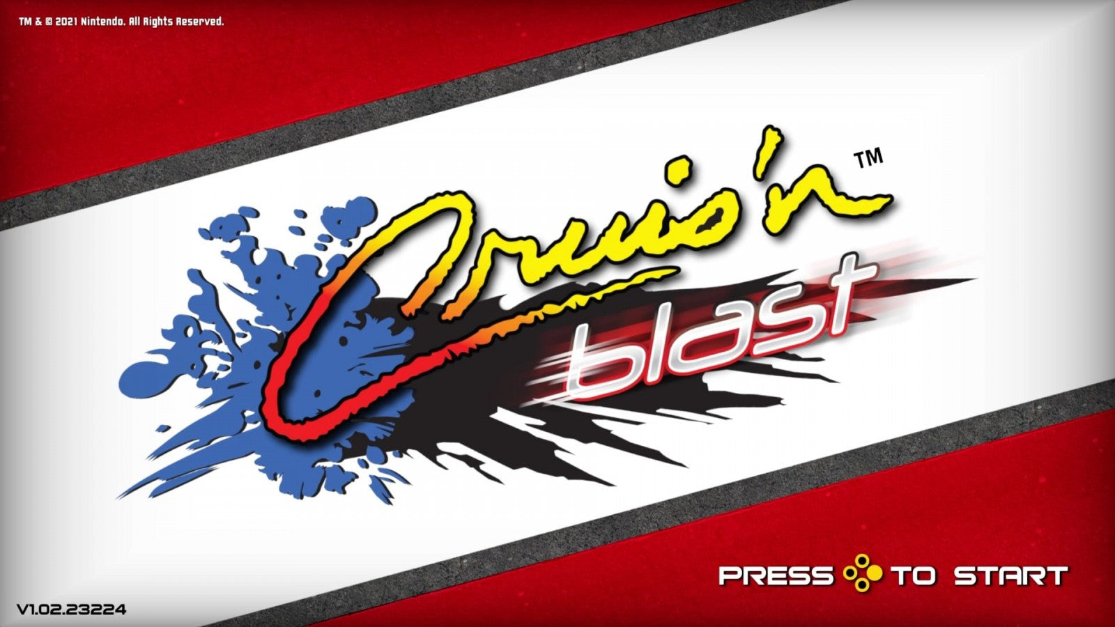 Cruis'n Blast title page for Nintendo Switch (NS) video game 