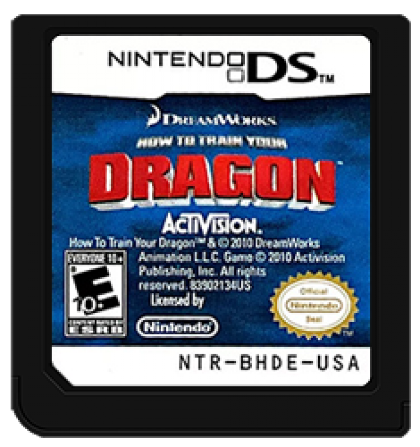 How to Train Your Dragon cartridge for Nintendo DS (DS) fantasy action adventure video game
