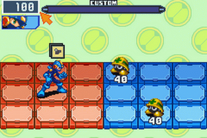 Mega Man Battle Network 6: Cybeast Falzar for Game Boy Advance action RPG card battle game featuring Lan and MegaMan.EXE grid based combat Cybeast Falzar version multiplayer link battles gameplay