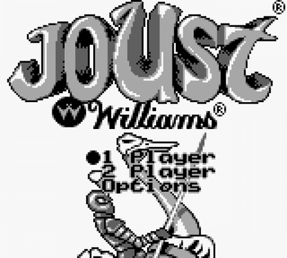 Arcade Classic 4 Defender and Joust for Game Boy, title screen for an arcade compilation video game with classic shooter and platform gameplay, retro challenges, and fast-paced action