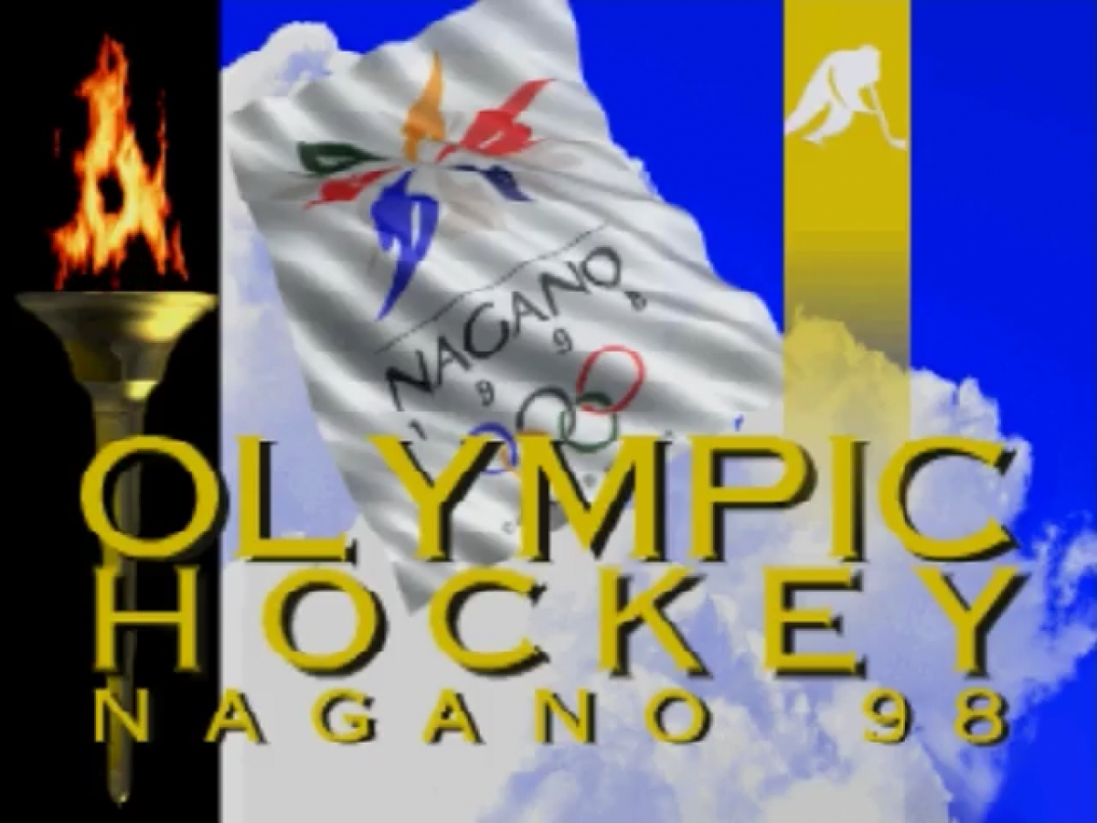 Olympic Hockey 98 title screen for Nintendo 64 (N64) video game