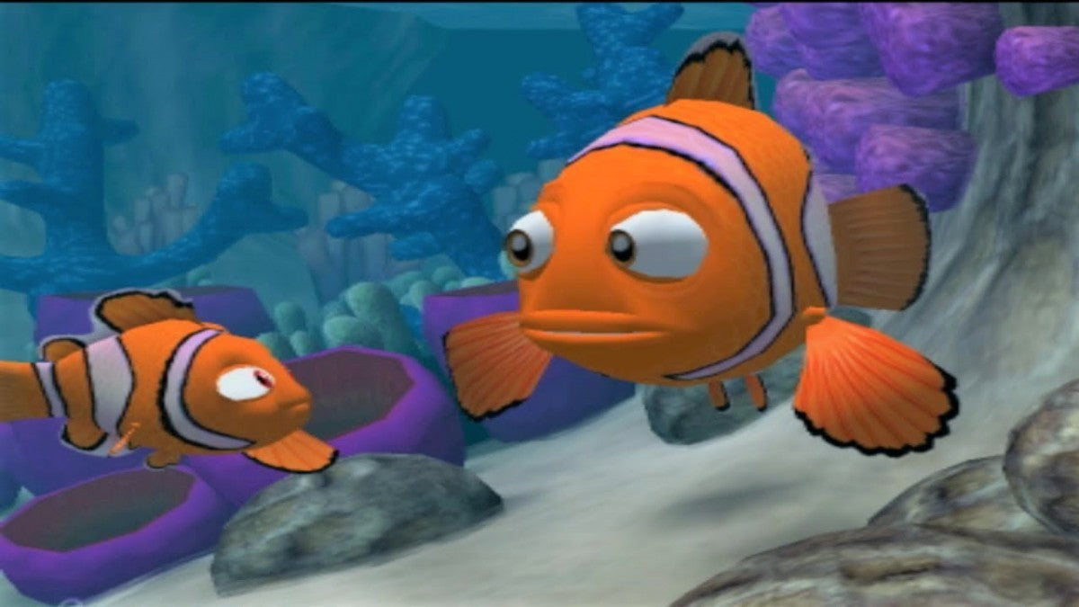 Disney Pixar Finding Nemo gameplay for GameCube game featuring family-friendly action adventure gameplay based on the animated film 