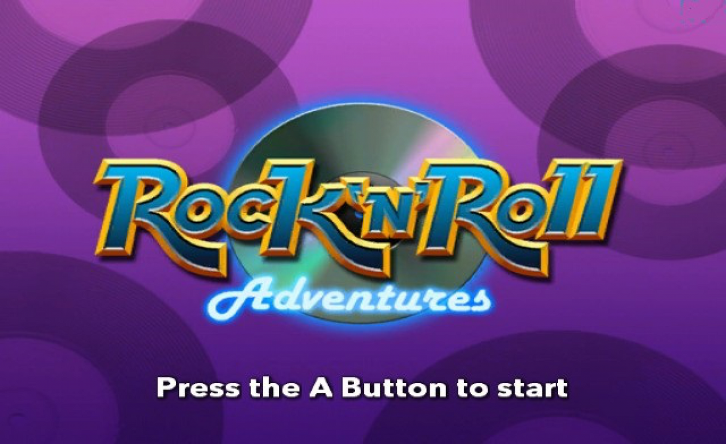 Rock 'n Roll Adventures – Nintendo Wii (Wii) platformer rhythm action video game gameplay title screen