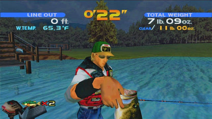 Sega Bass Fishing Sega All Stars Dreamcast inspired design featuring arcade fishing simulation aesthetic realistic lake environments competitive angling gameplay classic Sega sports action relaxing outdoor adventure iconic Dreamcast nostalgia presentation gameplay