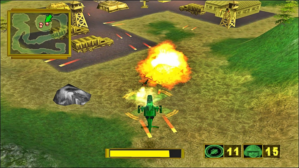 Army Men Air Attack 2 PS2 game for PlayStation 2 featuring helicopter arcade combat action gameplay