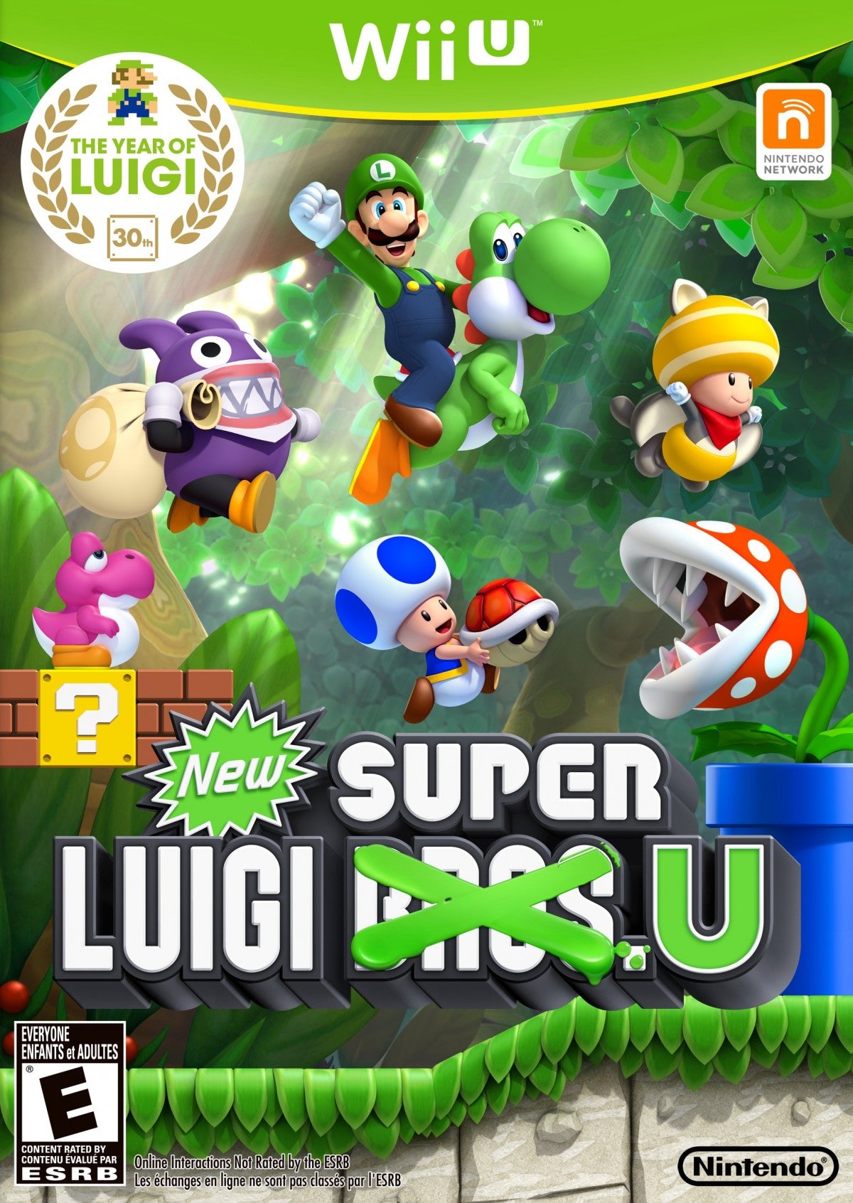 New Super Luigi U cover art for Nintendo Wii U (Wii U) platformer video game. 