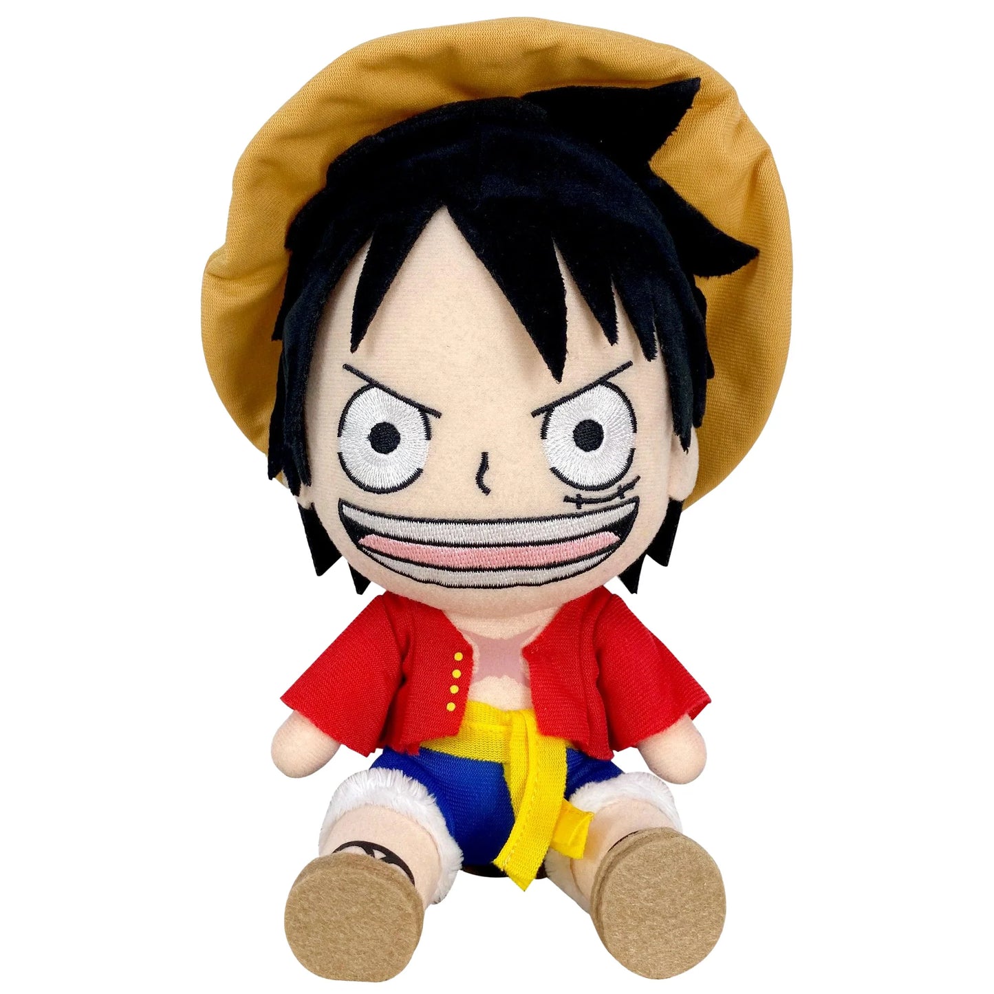 One Piece Zou Arc Monkey D. Luffy Sitting 7 inch plush toy featuring detailed character design soft stuffed collectible official anime merchandise and iconic pirate crew display plush for fans