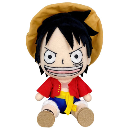 One Piece Zou Arc Monkey D. Luffy Sitting 7 inch plush toy featuring detailed character design soft stuffed collectible official anime merchandise and iconic pirate crew display plush for fans