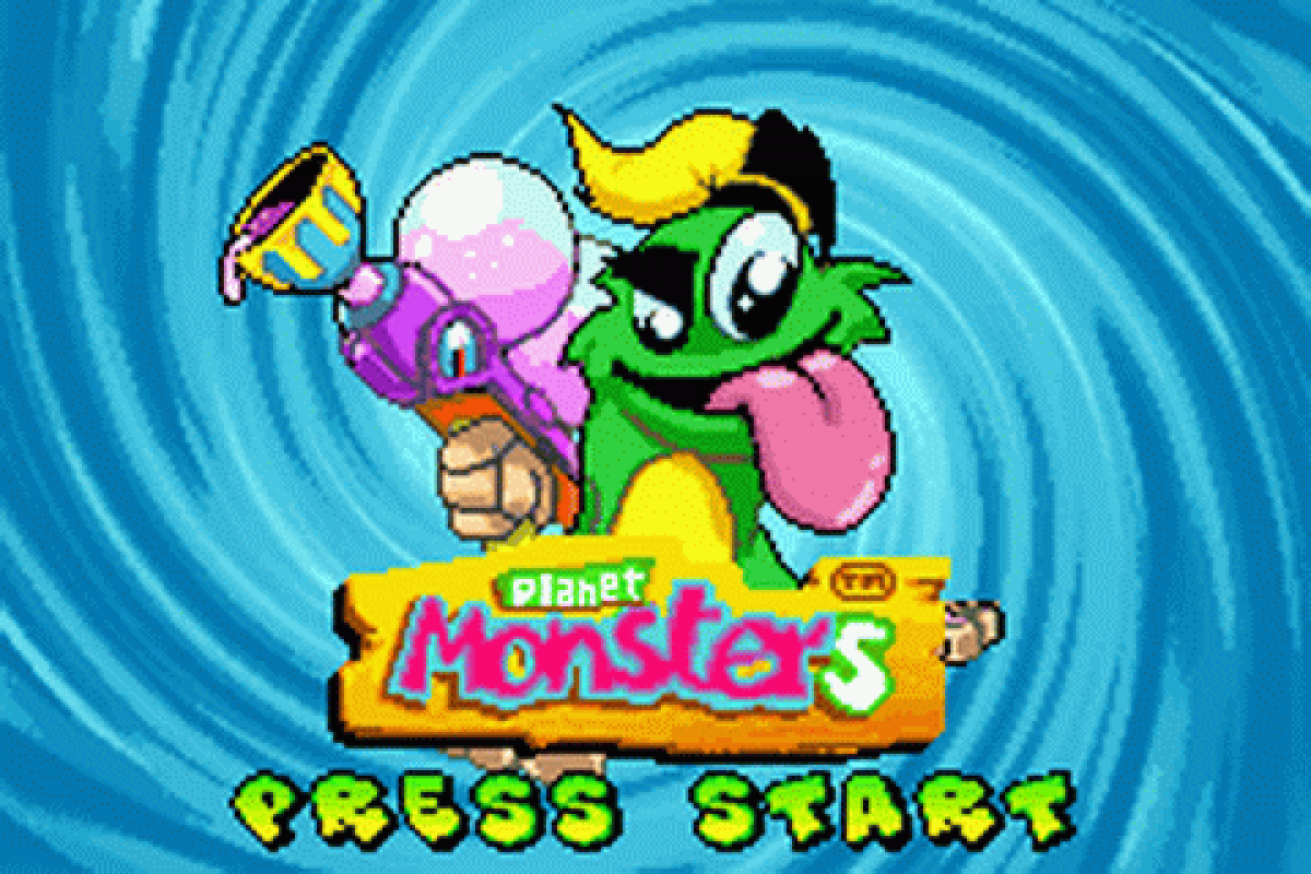 Planet Monsters start menu for Game Boy Advance GBA video game