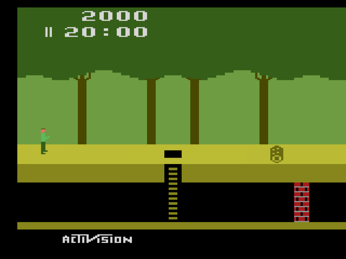 Pitfall! for Atari 2600 with classic jungle platforming and treasure-hunting theme gameplay