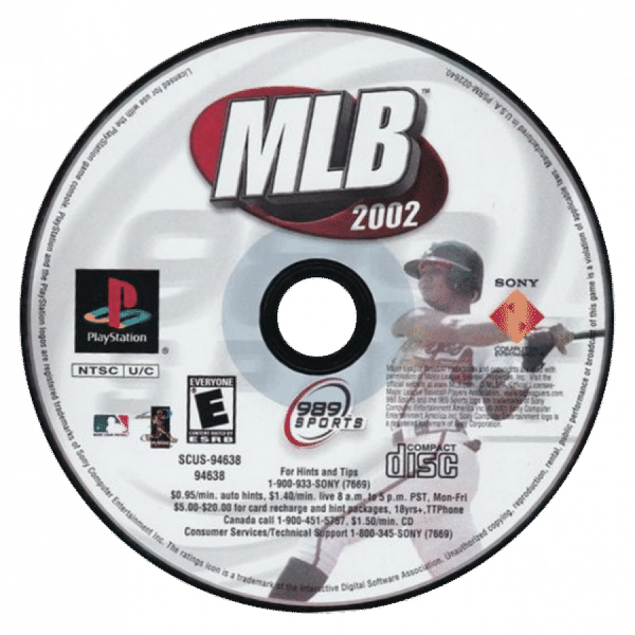 MLB 2002 – PlayStation 1 (PS1) front cover disc art
