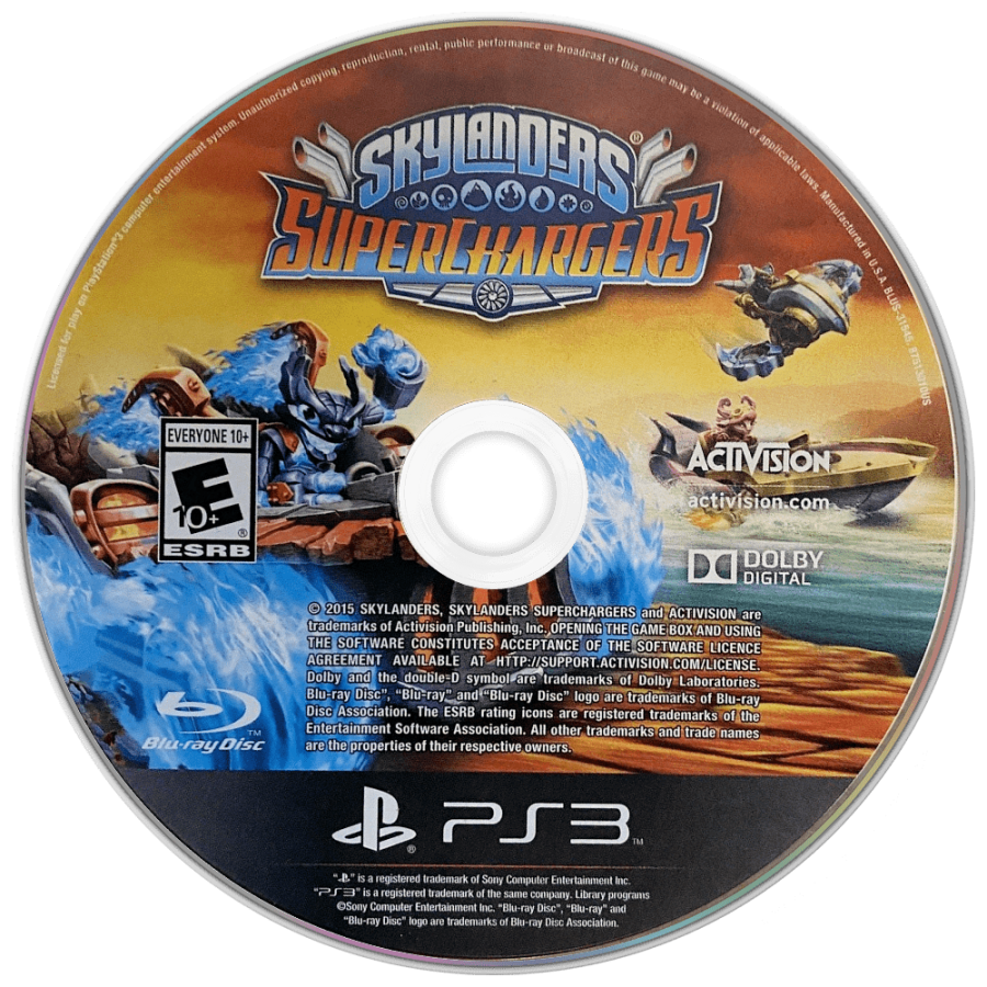 Skylanders: SuperChargers disc art for PlayStation 3 (PS3) video game