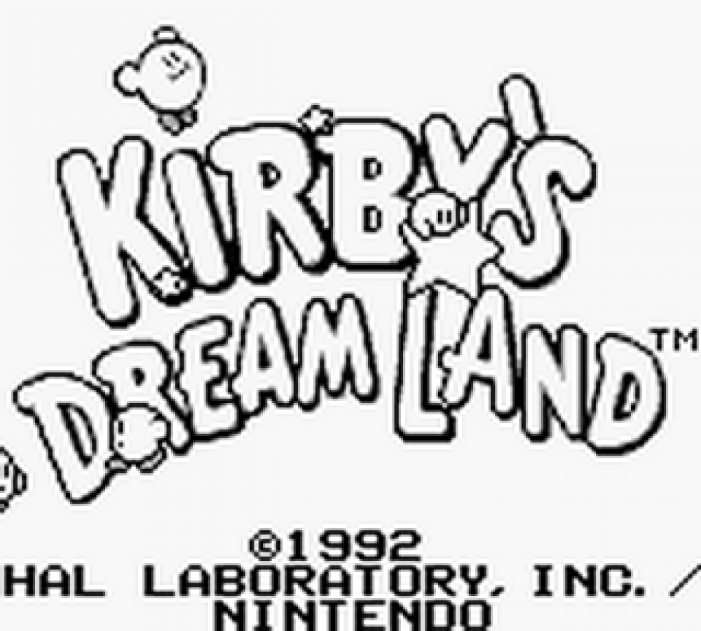 Kirby's Dream Land title screen for Game Boy (GB) video game 