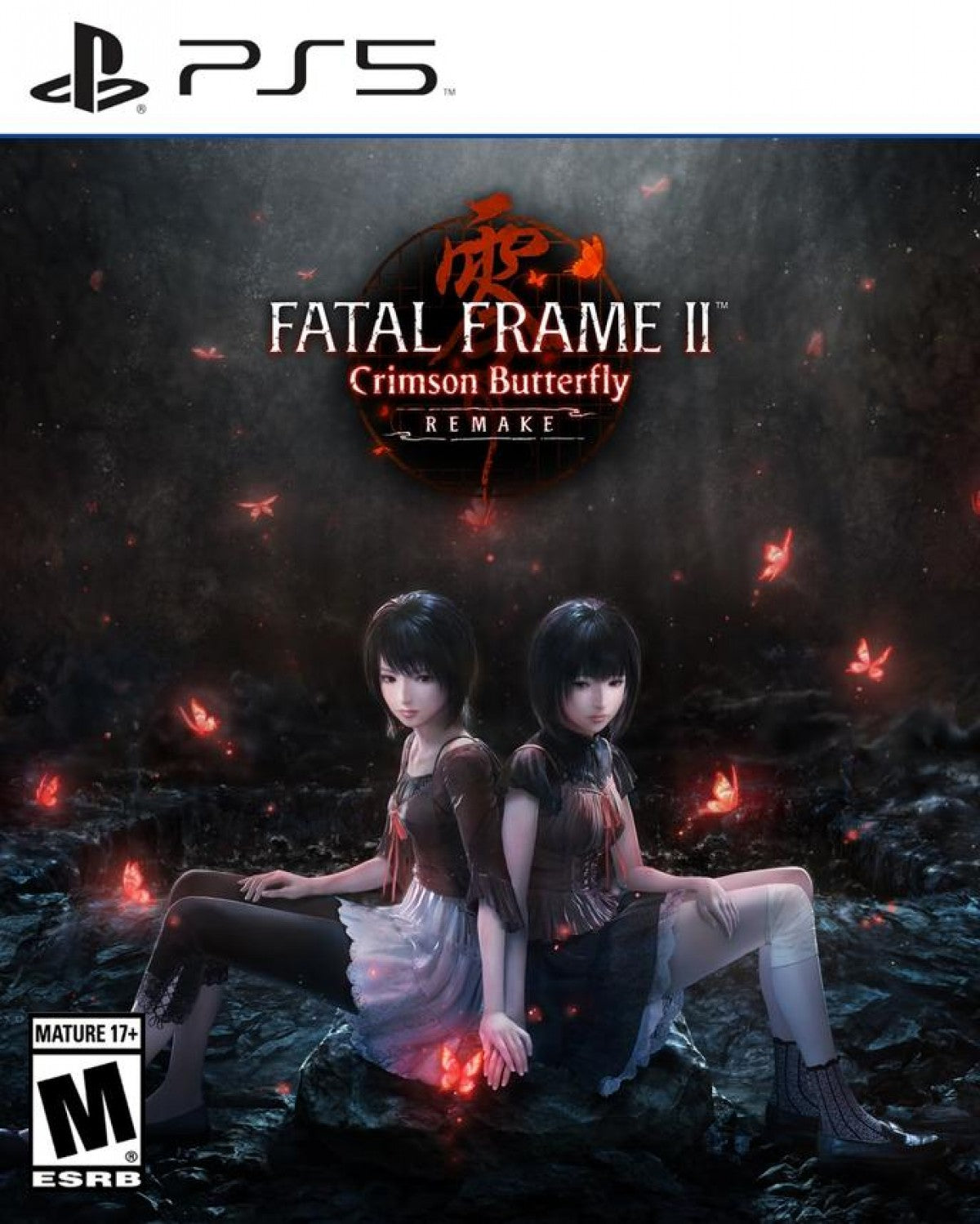 Fatal Frame II Crimson Butterfly Remake PlayStation 5 PS5 for survival horror video game fans featuring supernatural ghost encounters camera based combat eerie Japanese village exploration psychological horror puzzle solving haunting atmosphere twin sisters storyline and immersive cinematic horror gameplay collectible gaming appeal front cover art