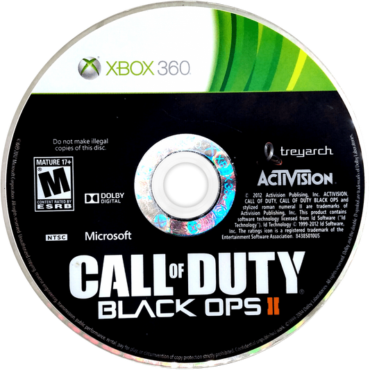 Call of Duty: Black Ops II disc for Xbox 360 (X360) first-person shooter video game